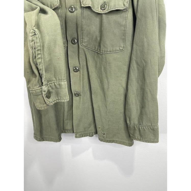 Men’s VTG MIlitary Field Button Up Green Jacket Sz M
