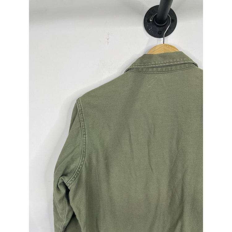 Men’s VTG MIlitary Field Button Up Green Jacket Sz M