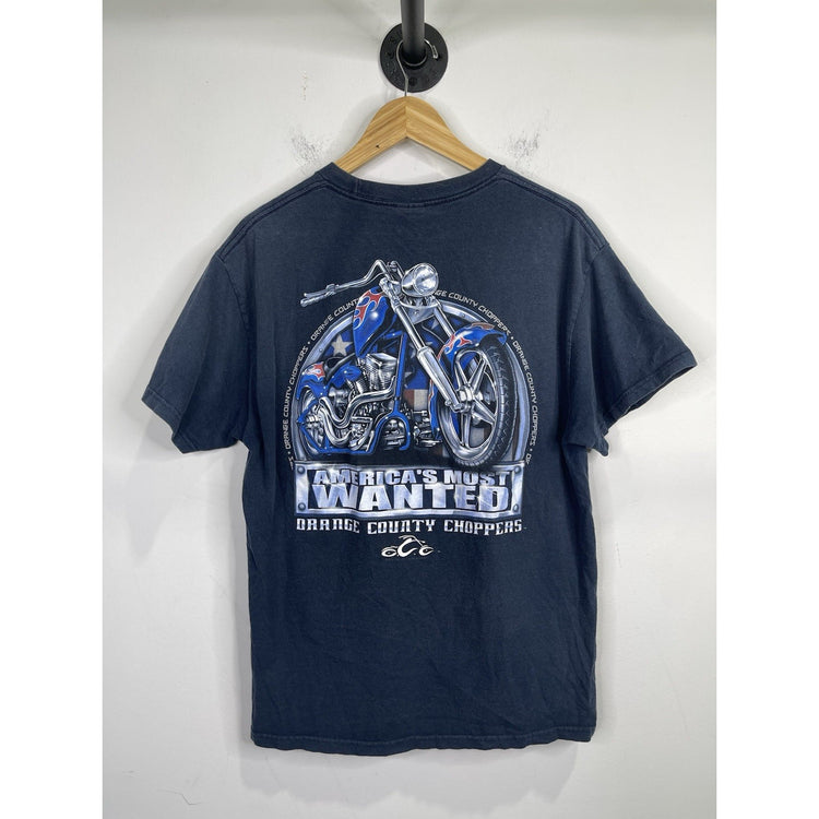 Men’s Vintage 2004 Orange County Choppers Graphic Navy Blue T Shirt Sz L