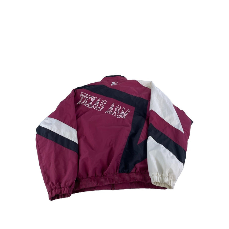 Mens Vintage Texas A&M Aggies Starter Nylon Windbreaker Jacket Size XL