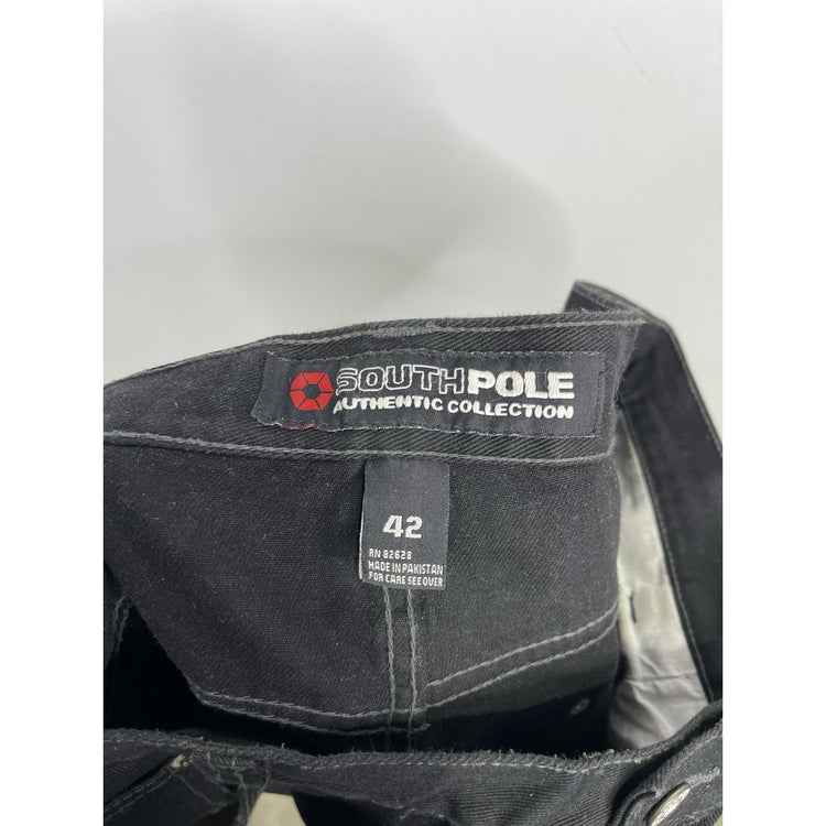 Men’s Vintage Y2k Southpole Black Jean Shorts Jorts Baggy Skate Grunge 40x15