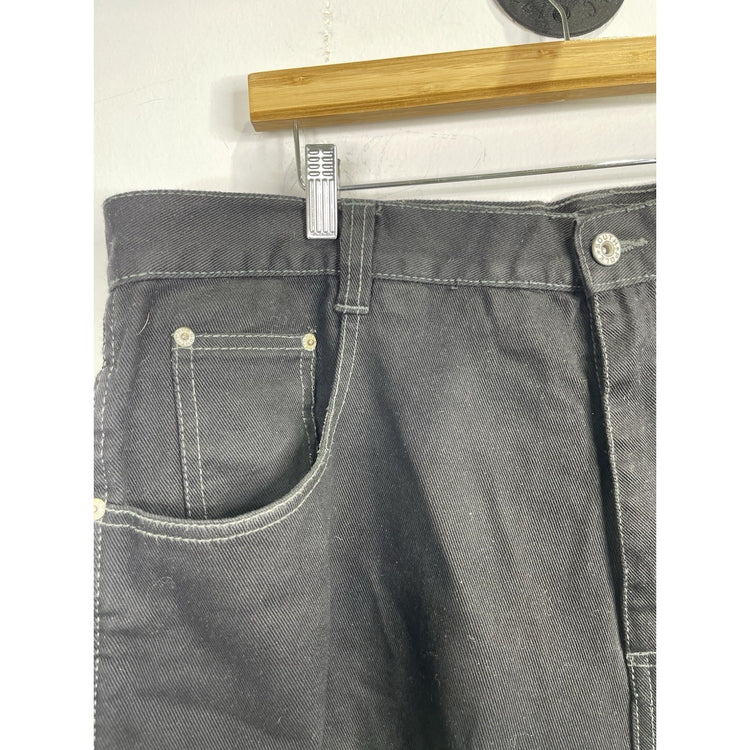 Men’s Vintage Y2k Southpole Black Jean Shorts Jorts Baggy Skate Grunge 40x15