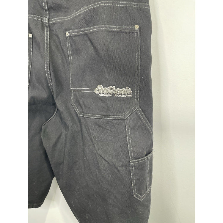 Men’s Vintage Y2k Southpole Black Jean Shorts Jorts Baggy Skate Grunge 40x15