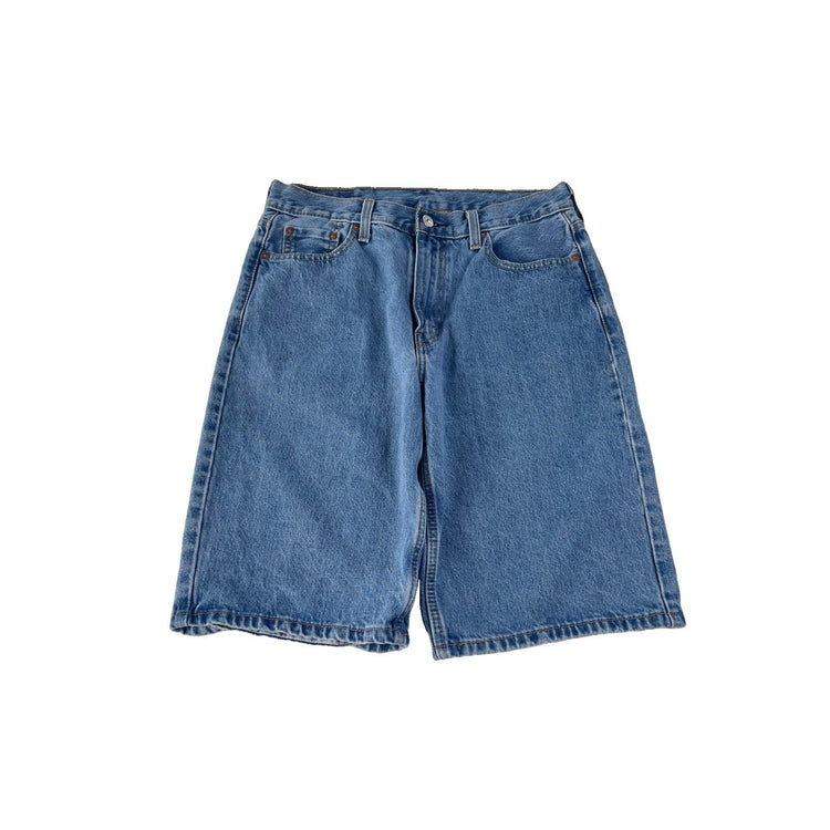 Mens Levis 469 Medium Wash Blue Baggy Relaxed Jorts Denim Shorts SIZE 30