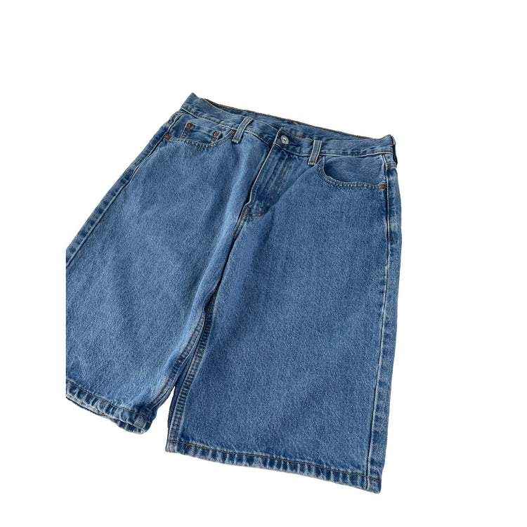 Mens Levis 469 Medium Wash Blue Baggy Relaxed Jorts Denim Shorts SIZE 30