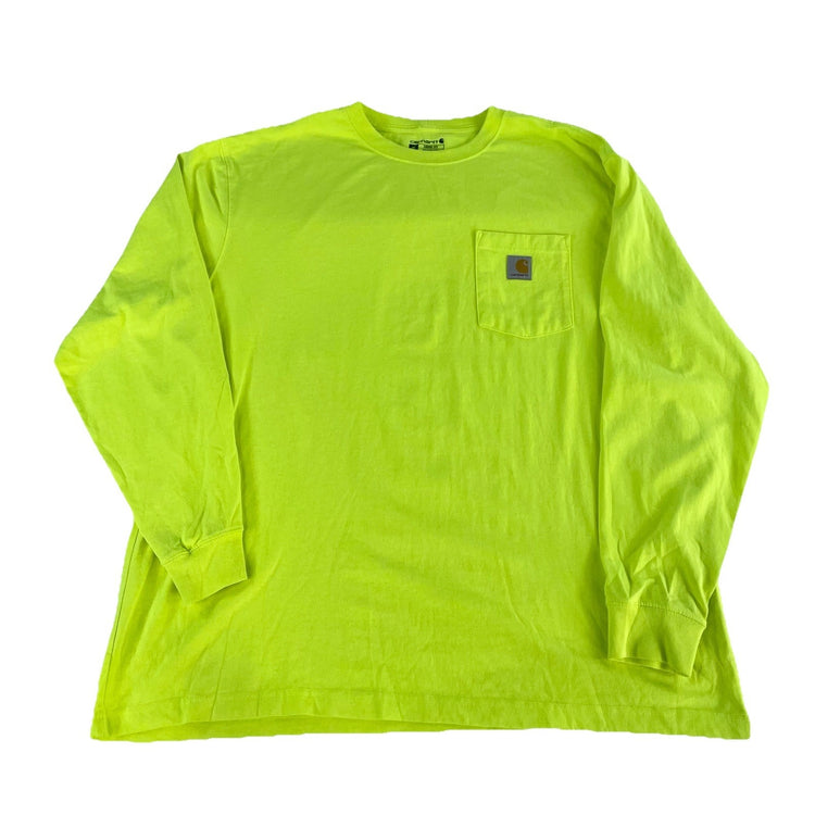 Mens Carhartt Neon Green Loose Fit Longsleeve Shirt Size Xl