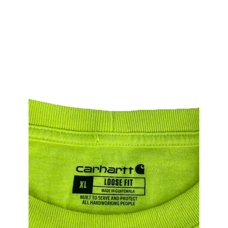 Mens Carhartt Neon Green Loose Fit Longsleeve Shirt Size Xl
