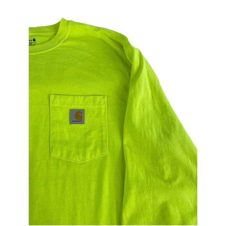 Mens Carhartt Neon Green Loose Fit Longsleeve Shirt Size Xl