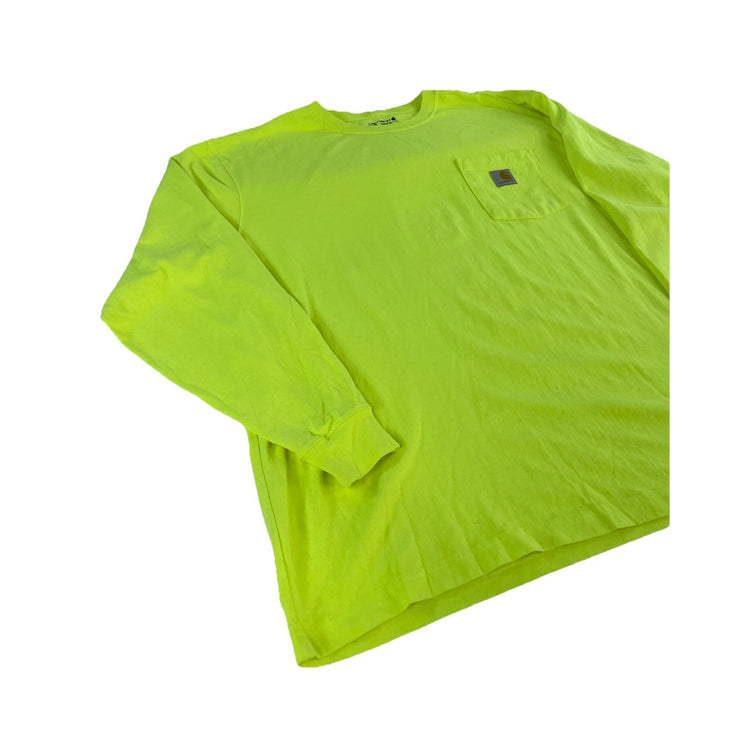 Mens Carhartt Neon Green Loose Fit Longsleeve Shirt Size Xl