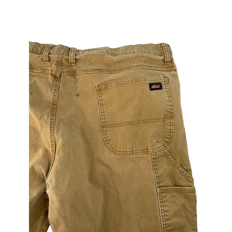 Men's Genuine Dickies Canvas Carpenter Work Pants Brown Size 42x30