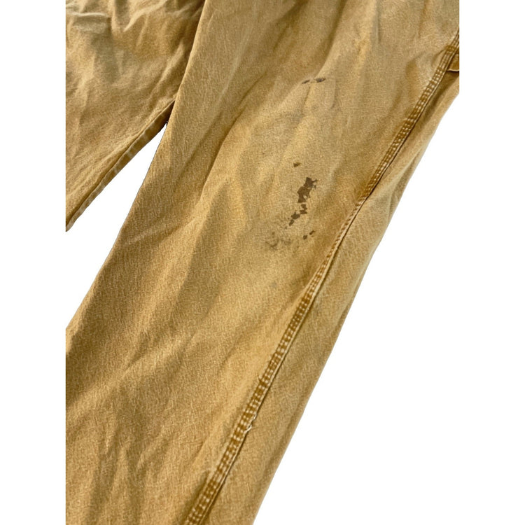 Men's Genuine Dickies Canvas Carpenter Work Pants Brown Size 42x30