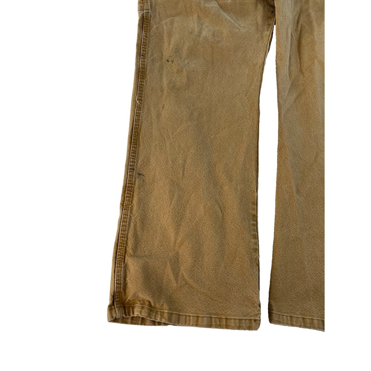 Men's Genuine Dickies Canvas Carpenter Work Pants Brown Size 42x30