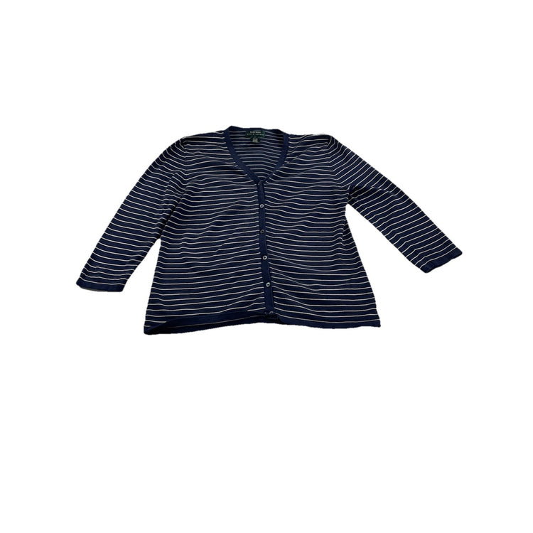 Womens Lauren Ralph Lauren Size Large Striped Cardigan