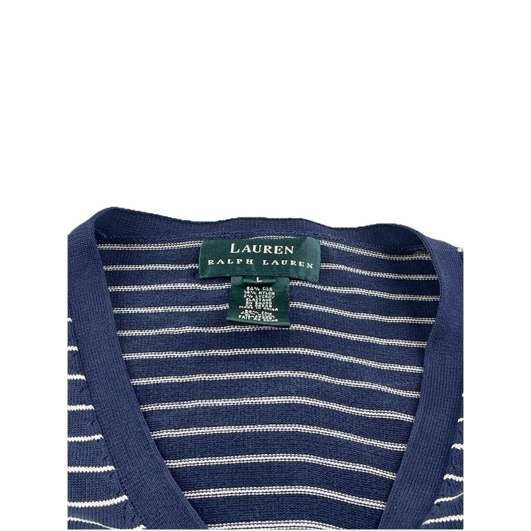 Womens Lauren Ralph Lauren Size Large Striped Cardigan