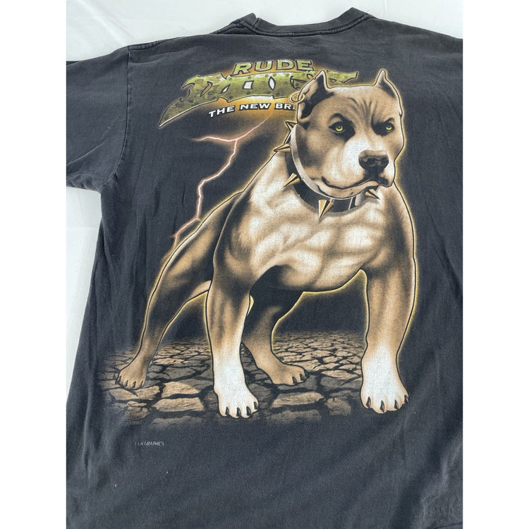 Mens Vintage Rude Dogs The New Breed Graphic T-Shirt Black Size XL