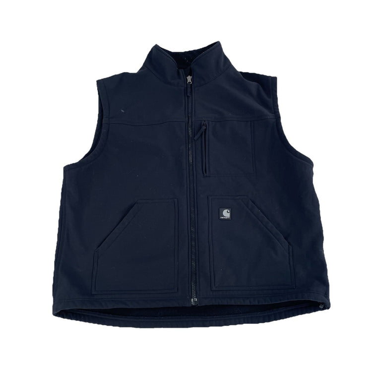 Mens Carhartt Black Denwood Fleece Lined Zip Up Vest Size 2XL