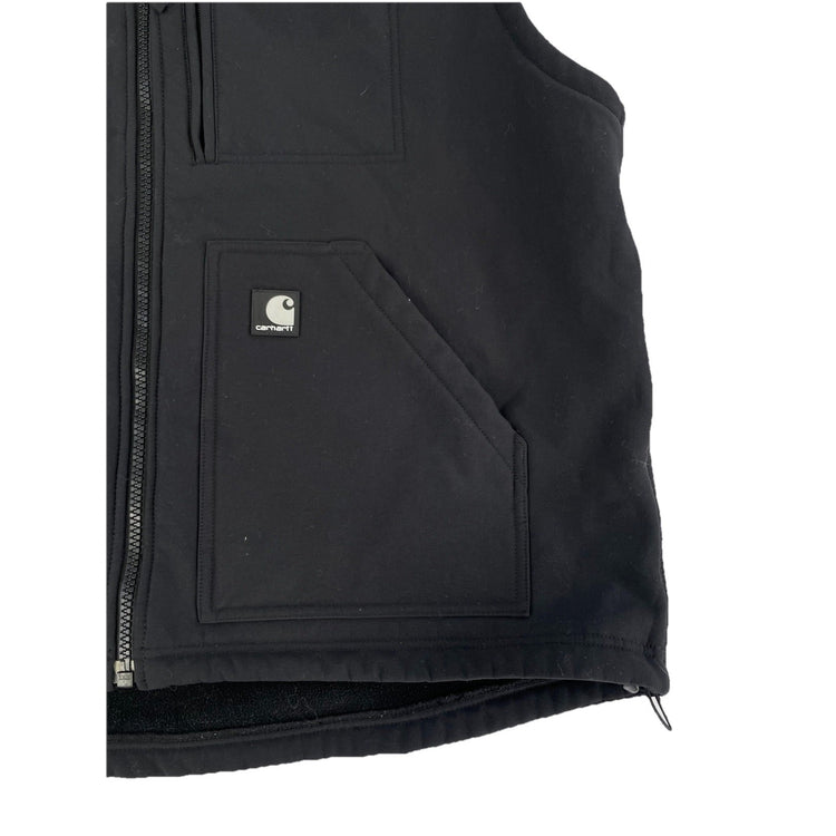 Mens Carhartt Black Denwood Fleece Lined Zip Up Vest Size 2XL