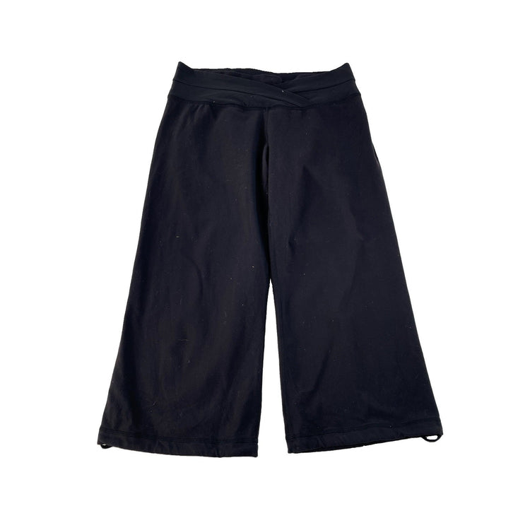 Women's Lululemon Athletica Black Wide-Leg Cropped Pants Size 10