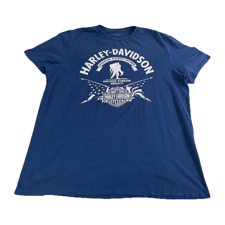 Mens Harley Davidson “Wounded Warrior Project” Collab Graphic Tee Size 2Xl