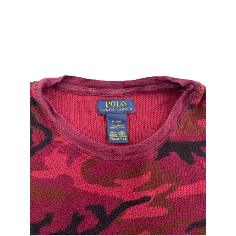 Mens Ralph Lauren Size Medium Red Camo Long Sleeve
