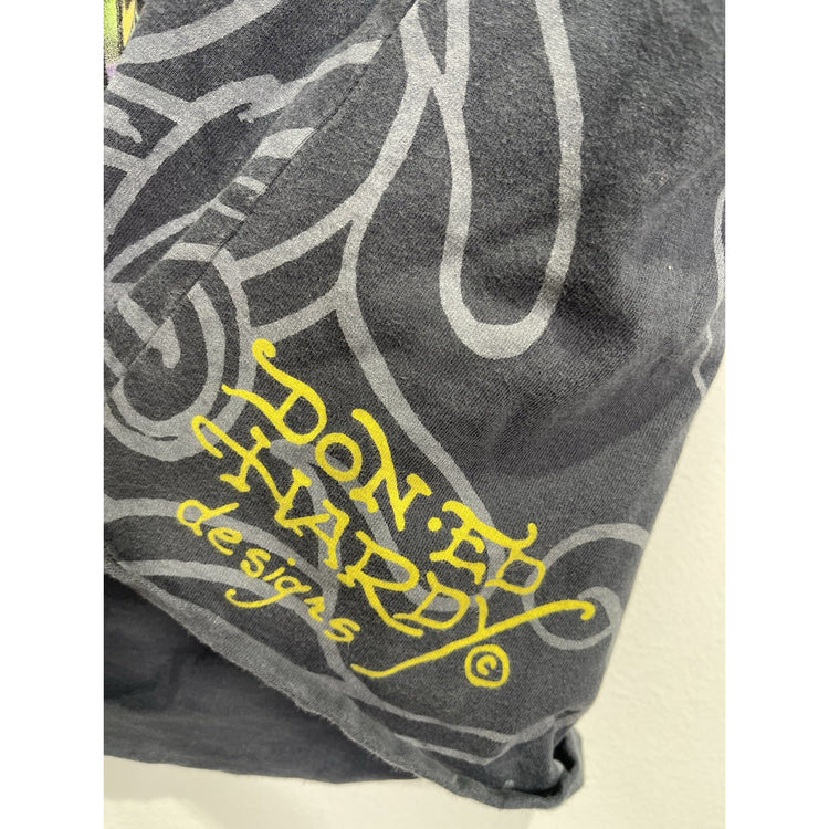 Ed Hardy by Christian Audigier Vintage Long Sleeve Y2K Skull Size Large Grey
