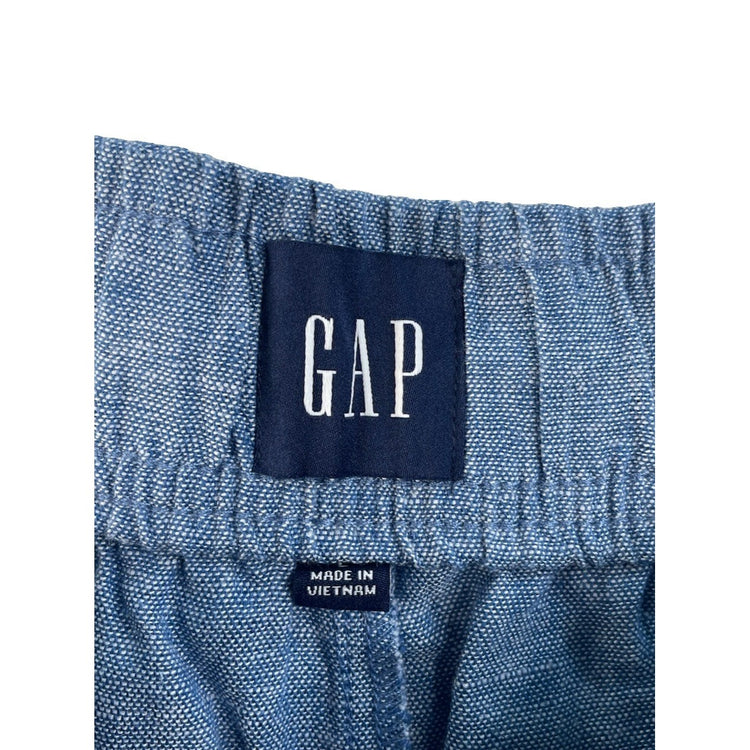Women's GAP Linen Pull-On Shorts Blue Size L