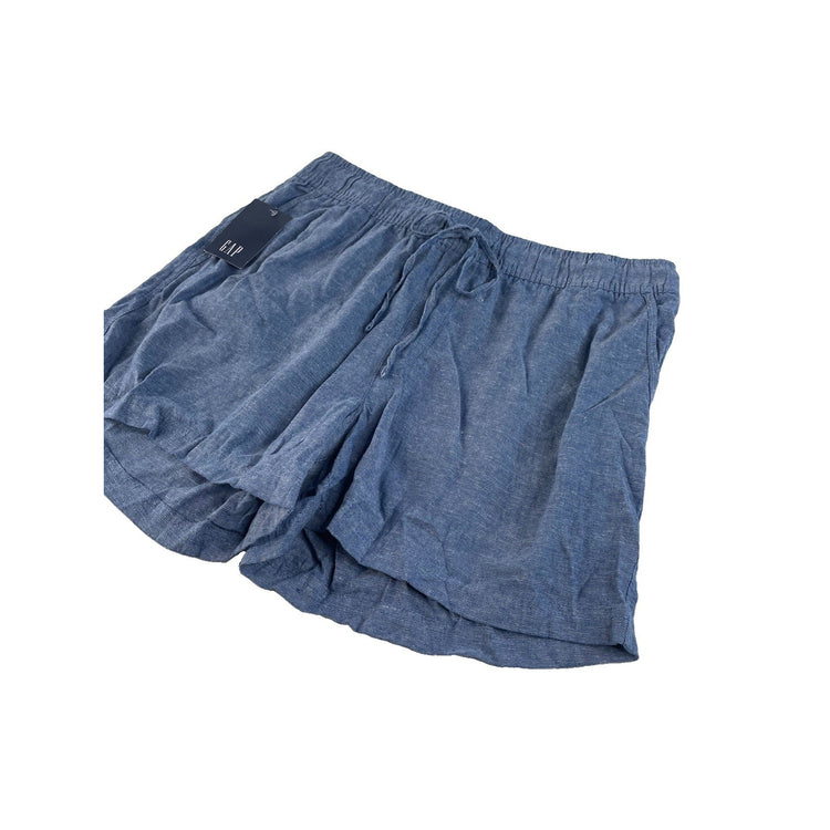 Women's GAP Linen Pull-On Shorts Blue Size L