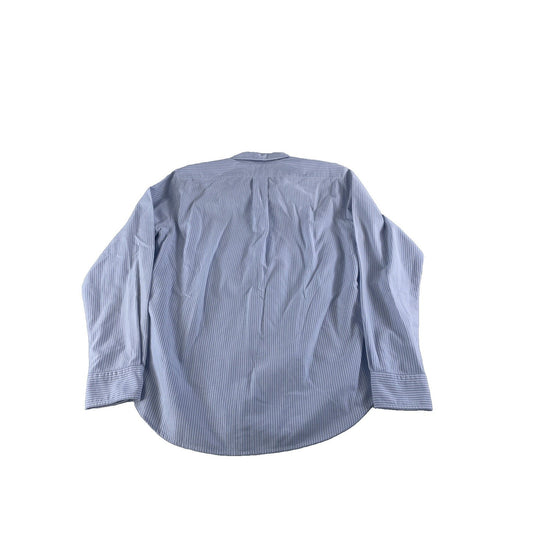 Mens Ralph Lauren Classic Fit White W/Blue Stripes Button Up Dress Shirt Size 10