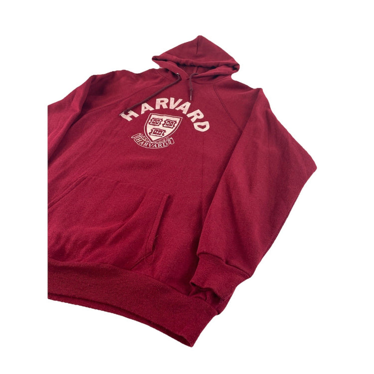 Mens Vintage 70s/80s Artex Harvard University Hoodie Red Maroon Raglan Size Xl