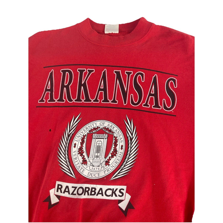 Mens Vintage Hanes Activewear University Of Arkansas Crewneck Sweatshirt Size2xl