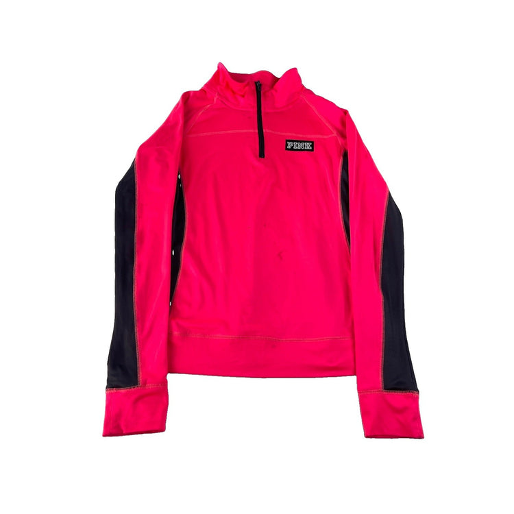 Women’s PINK Victorias Secret Ultimate Pink Quarter Zip Dri Fit Sweater Size S