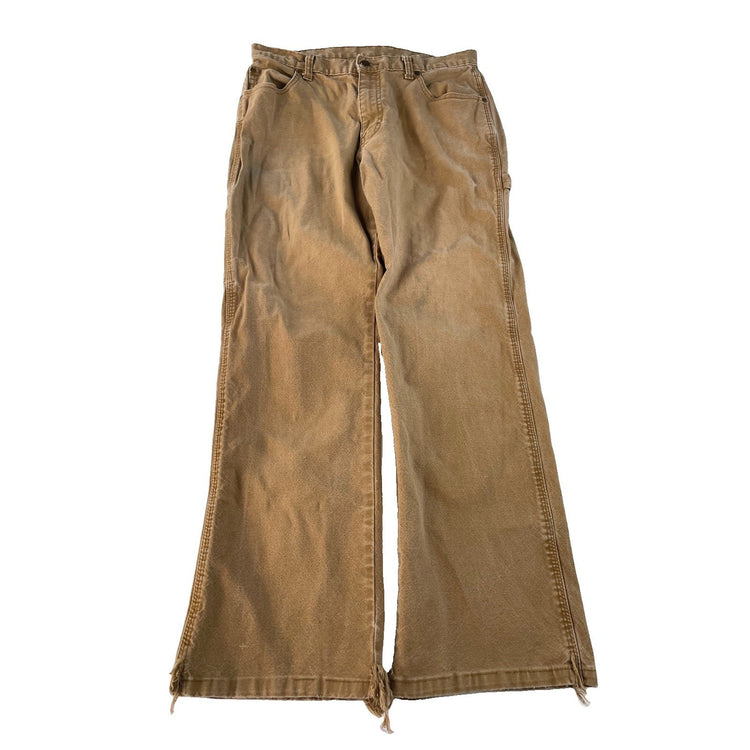 Men's Dickies Canvas Carpenter Work Pants Brown Size 32x30