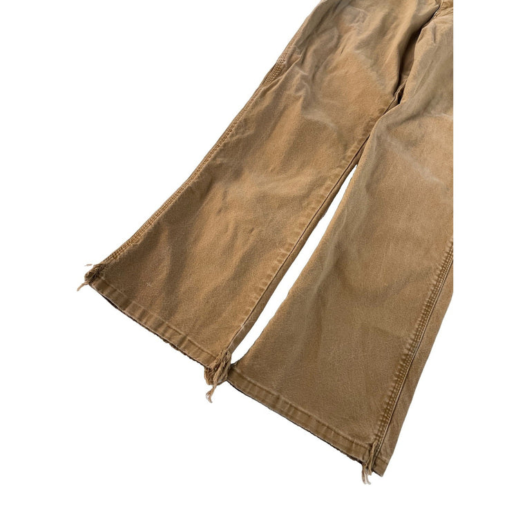 Men's Dickies Canvas Carpenter Work Pants Brown Size 32x30