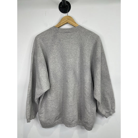 Youth Grey Vintage Nike Yellow Swoosh Logo Pullover Sweatshirt Sz L (12-14)