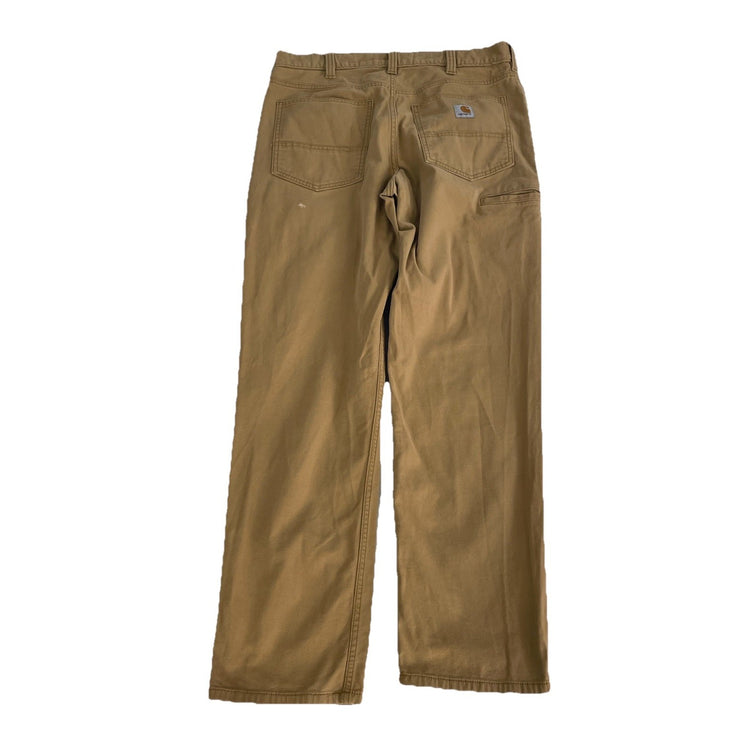 Mens Carhartt Relaxed Fit Khaki Work Pants Size 34X32