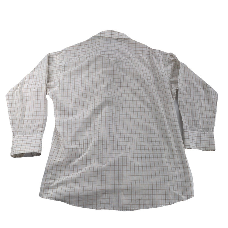 Mens Panhandle Slim Long Sleeve Button-Up Plaid Pattern Size 16 1/2, 33