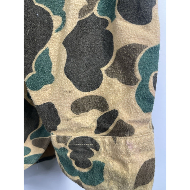 Vintage LL Bean Men Flannel Chamois Cloth Shirt Top Size 18 Camo Hunting