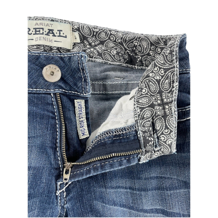 Womens Ariat REAL Denim Straight  Blue Jeans Size 27r