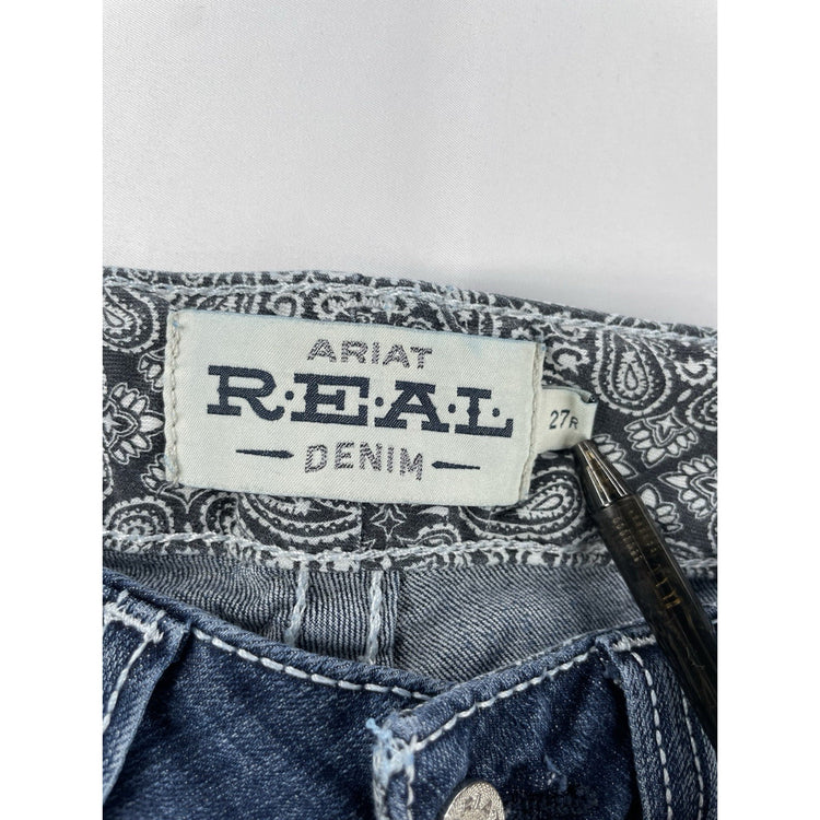Womens Ariat REAL Denim Straight  Blue Jeans Size 27r