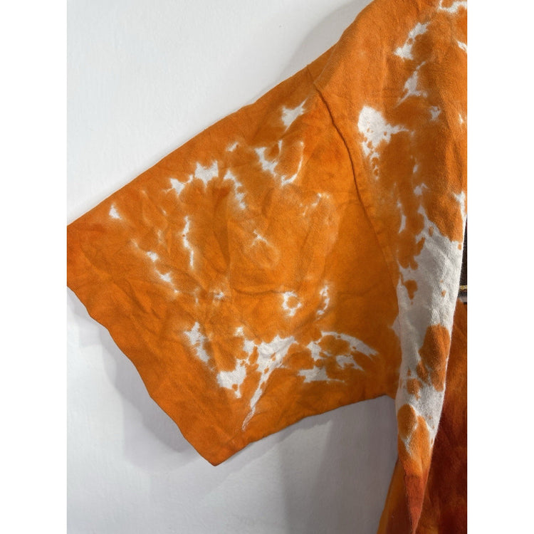 Men’s Harley Davidson Motor Cycles Orange Fire Smoke Flame Tie Dye Shirt Sz L