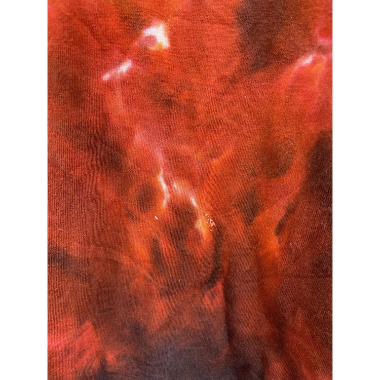 Men’s Harley Davidson Motor Cycles Orange Fire Smoke Flame Tie Dye Shirt Sz L