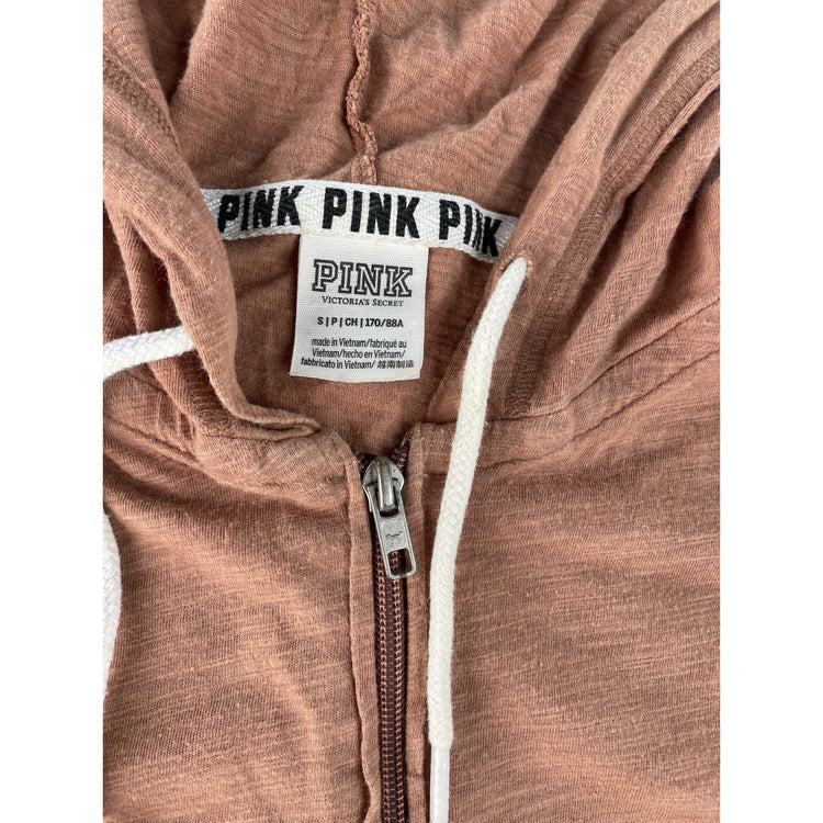 Women’s Y2K PINK Victorias Secret Light Brown Zip Up Jacket Size Small