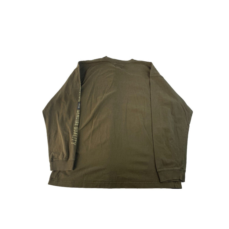 Mens Abercrombie & Fitch Olive Green Long Sleeve Graphic Shirt Size L