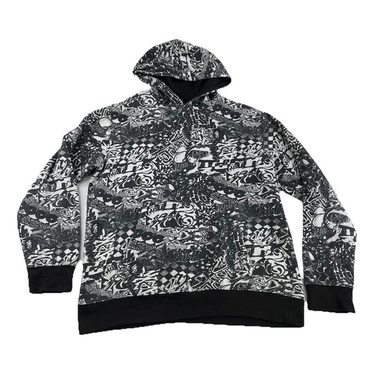 Mens 2010s Massive Graphic Black And White Hoodie Size M