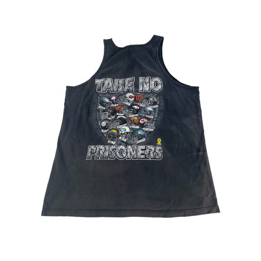 Men Vintage Las Vegas Raiders "Old School - Take No Prisoners" Tank Top Size 2XL