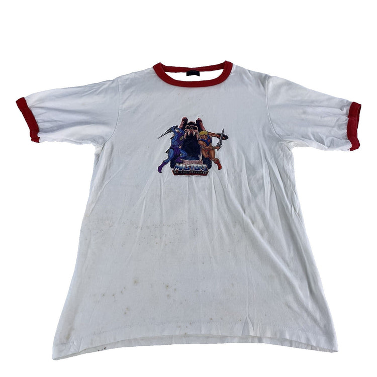 Mens Changes Basic “Masters Of The Universe” Graphic Red & White Tee Size L