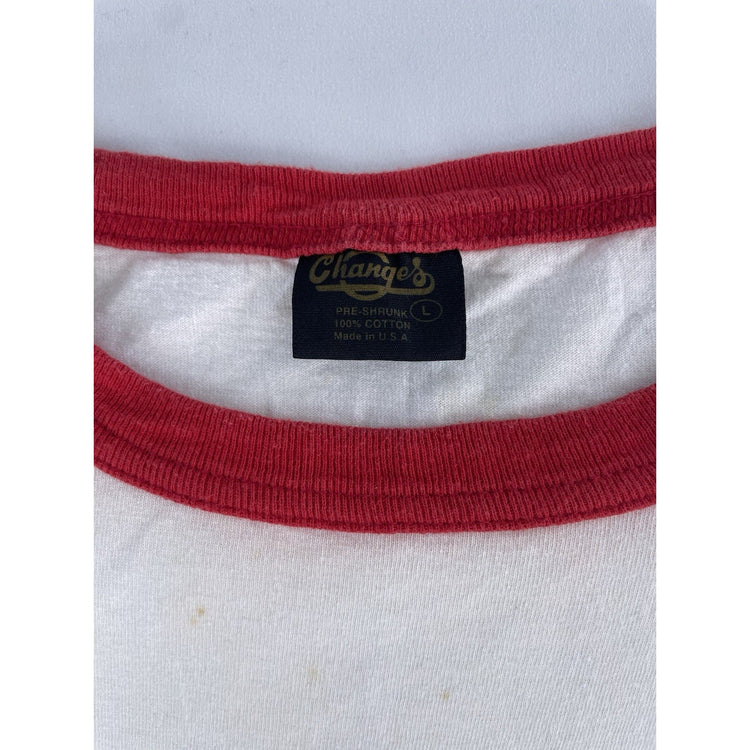 Mens Changes Basic “Masters Of The Universe” Graphic Red & White Tee Size L