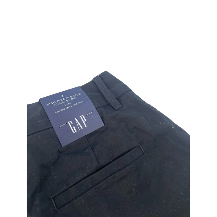 Womens Gap Black High Rise Pleated Khaki Shorts Size 4