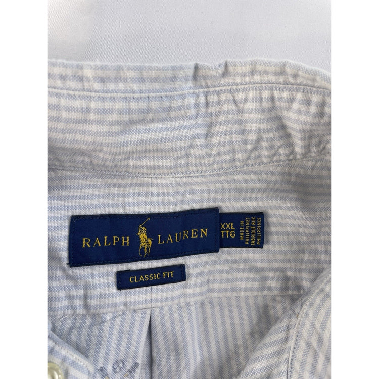 Men Vintage Polo Ralph Lauren Striped Long Sleeve Button Down Size L
