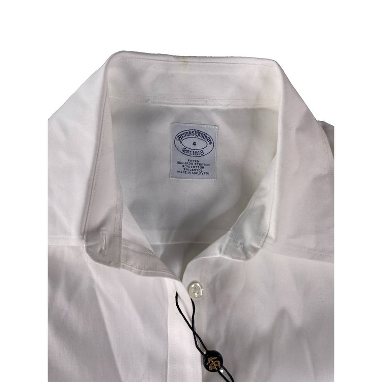 Womens Brooks Brothers White Non-Iron Stretch Sleeveless Button Shirt Size 4